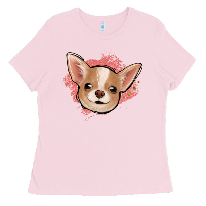 Chihuahua Pink Glitter Ladies Tee by Jasminsmagicworld | Teevron