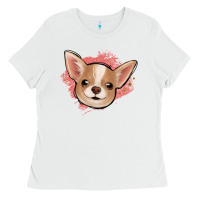 White chihuahua pink glitter Ladies Tee - Jasminsmagicworld