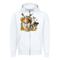 White Black And White Cow Coffee cup Zipper Hoodie - FaDigitalArtStudio