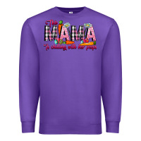 Purple This Mama Is Chilling With Her Peeps Premium Sweatshirt - CowhideDigitalArt