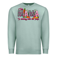 Seafoam This Mama Is Chilling With Her Peeps Premium Sweatshirt - CowhideDigitalArt