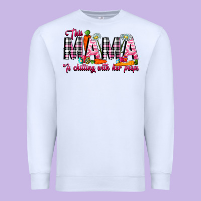This Mama Is Chilling With Her Peeps Premium Sweatshirt Designed By Cowhidedigitalart