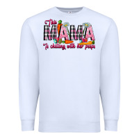 White This Mama Is Chilling With Her Peeps Premium Sweatshirt - CowhideDigitalArt
