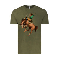 Vintage Olive Bucking Bronco Rodeo Vintage Tee - Bettercallsaul