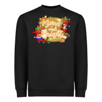 Black merry and bright gnome Heavyweight Sweatshirt - CowGirlArtShop