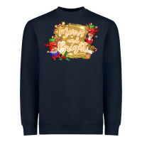 Navy merry and bright gnome Heavyweight Sweatshirt - CowGirlArtShop