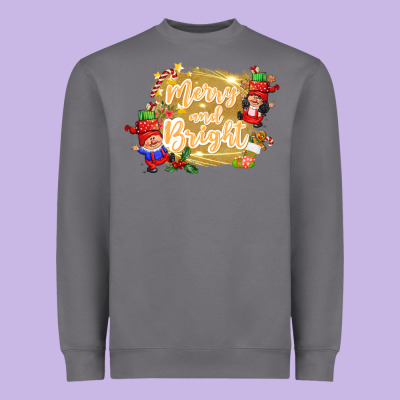 Merry And Bright Gnome Heavyweight Sweatshirt Designed By Cowgirlartshop