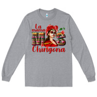 Heather Grey La mama mos Chingona Long Sleeve Tee - NancyCooperArtShop