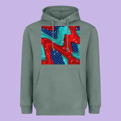 American Flag Stripes Seamless Pattern Heavyweight Hoodie Designed By Bundleandbundleshop