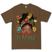 Cacao math teacher life afro messy bun Premium Tee - NancyCooperArtShop