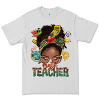 Dove Grey math teacher life afro messy bun Premium Tee - NancyCooperArtShop