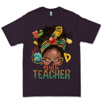 Plum math teacher life afro messy bun Premium Tee - NancyCooperArtShop