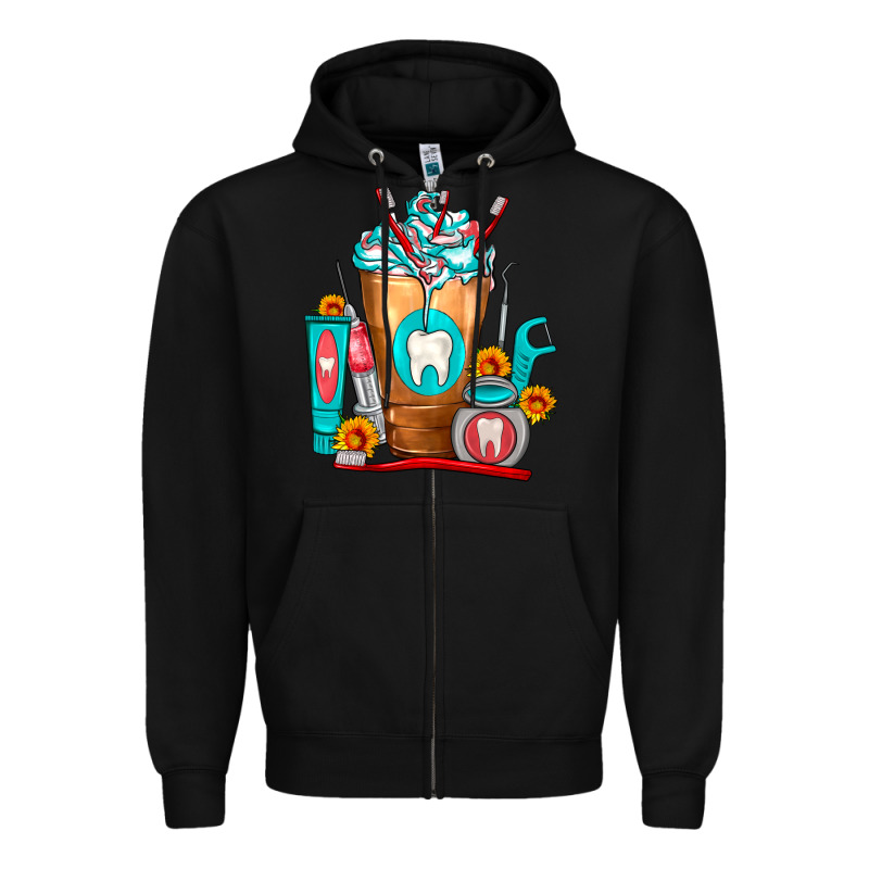 Dentist Cold Drink Frappe Zipper Hoodie by FaDigitalArtStudio | Teevron