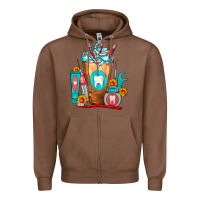 Chestnut Dentist Cold Drink Frappe Zipper Hoodie - FaDigitalArtStudio