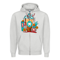 Dove Grey Dentist Cold Drink Frappe Zipper Hoodie - FaDigitalArtStudio