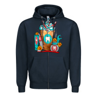 Navy Dentist Cold Drink Frappe Zipper Hoodie - FaDigitalArtStudio