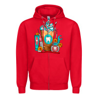 Red Dentist Cold Drink Frappe Zipper Hoodie - FaDigitalArtStudio