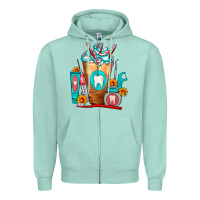 Seafoam Dentist Cold Drink Frappe Zipper Hoodie - FaDigitalArtStudio