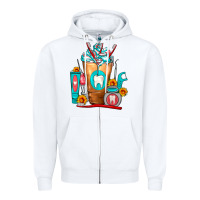 White Dentist Cold Drink Frappe Zipper Hoodie - FaDigitalArtStudio
