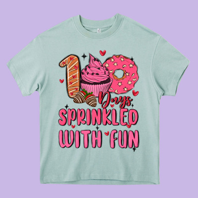 100 Days Sprinkled With Fun Heavy Core Tee Designed By Maliassmallbusiness