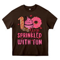 Chocolate Brown 100 days sprinkled with fun Heavy Core Tee - MaliasSmallBusiness