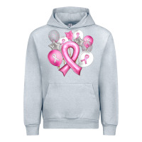 Heather Grey Balloons cancer ribbon Urban Hoodie - Artiststas