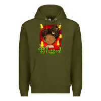 Army Green blessed juneteenth Premium Hoodie - FaDigitalArtStudio