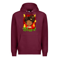 Burgundy blessed juneteenth Premium Hoodie - FaDigitalArtStudio