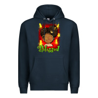 Navy blessed juneteenth Premium Hoodie - FaDigitalArtStudio