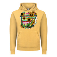 Vintage Mustard Arkansas Map Sunflower Cactus Serape Vintage Hoodie - RanaPortraitStore