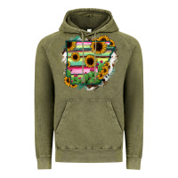 Vintage Olive Arkansas Map Sunflower Cactus Serape Vintage Hoodie - RanaPortraitStore