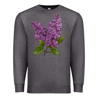 Charcoal Heather Purple Lilac Flower Premium Sweatshirt - LillyAllenDesigns