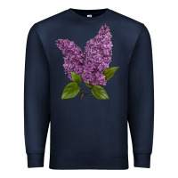Navy Purple Lilac Flower Premium Sweatshirt - LillyAllenDesigns