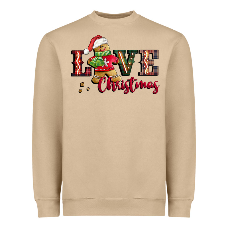 Love Christmas Gingerbread Heavyweight Sweatshirt by CowGirlArtShop | Teevron