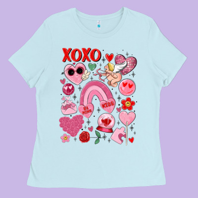Cute Valentines Day Ladies Tee Designed By Maliassmallbusiness