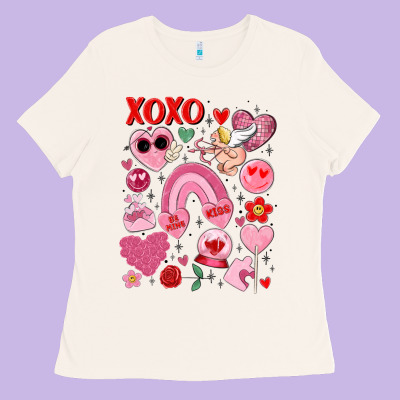 Cute Valentines Day Ladies Tee Designed By Maliassmallbusiness