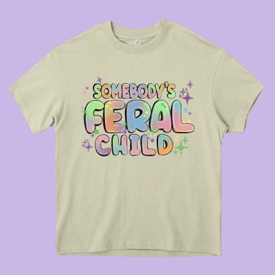 Somebody's Feral Child Heavy Core Tee Designed By Maliassmallbusiness