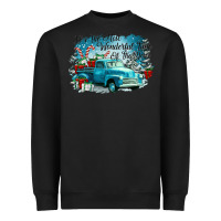 Black its the wonderful time of the year truck Heavyweight Sweatshirt - CowGirlArtShop