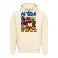 Sandshell Autism is my superpower Autism Awareness Day Zipper Hoodie - FaDigitalArtStudio