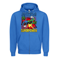 True Royal Autism is my superpower Autism Awareness Day Zipper Hoodie - FaDigitalArtStudio