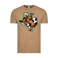 Vintage Coffee Cowhide Texas Map Rodeo Cowboy Vintage Tee - Bettercallsaul