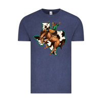 Vintage Denim Cowhide Texas Map Rodeo Cowboy Vintage Tee - Bettercallsaul