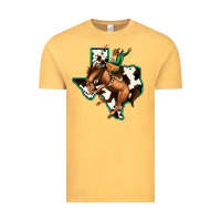 Vintage Mustard Cowhide Texas Map Rodeo Cowboy Vintage Tee - Bettercallsaul