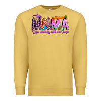 Antique Gold This Mama is chilling with her Premium Sweatshirt - CowhideDigitalArt