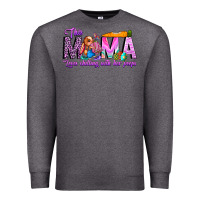 Charcoal Heather This Mama is chilling with her Premium Sweatshirt - CowhideDigitalArt