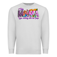 Dove Grey This Mama is chilling with her Premium Sweatshirt - CowhideDigitalArt
