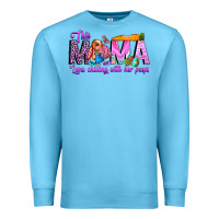 Ocean Blue This Mama is chilling with her Premium Sweatshirt - CowhideDigitalArt
