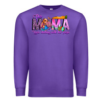 Purple This Mama is chilling with her Premium Sweatshirt - CowhideDigitalArt