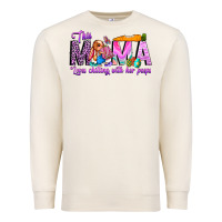 Sandshell This Mama is chilling with her Premium Sweatshirt - CowhideDigitalArt