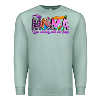 Seafoam This Mama is chilling with her Premium Sweatshirt - CowhideDigitalArt